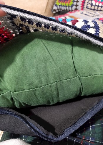 Renkli Desenli Örgü minder 1 adet fiyatıdır - Görsel 4