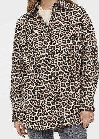 Leopar Desenli Düğmeli Kadın Gömlek - Görsel 5