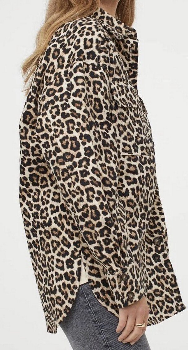 Leopar Desenli Düğmeli Kadın Gömlek - Görsel 3