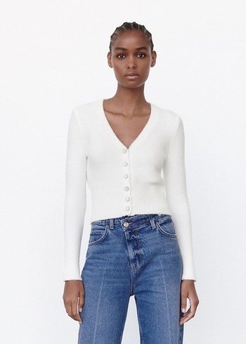 zara taşlı hırka - Görsel 2