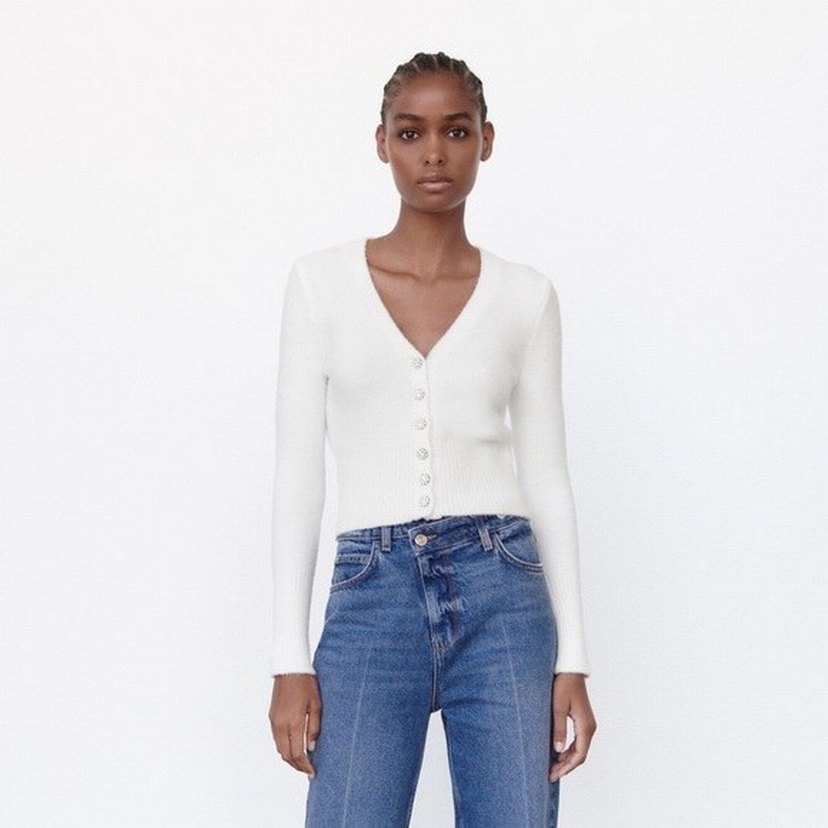 zara taşlı hırka - Görsel 2