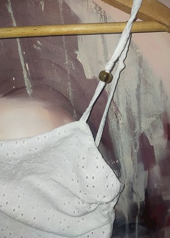 Dantel Detaylı Beyaz Mini Halter Elbise - Görsel 6