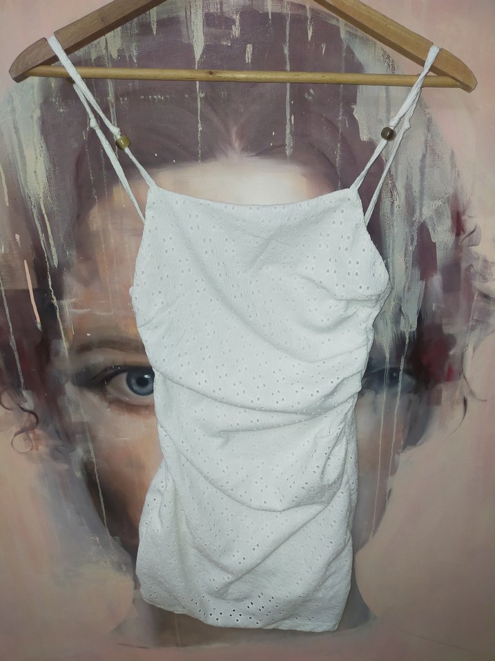 Dantel Detaylı Beyaz Mini Halter Elbise - Görsel 3