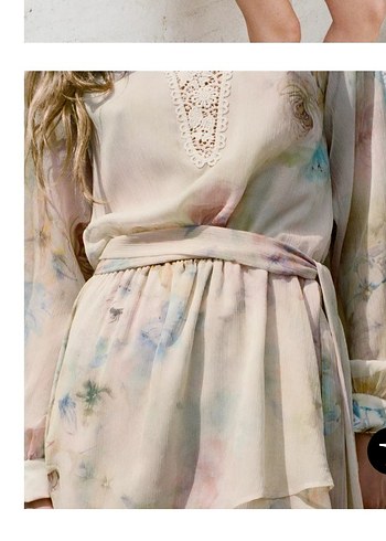 Bej Dantel Detaylı Bohem Mini Elbise - Görsel 4