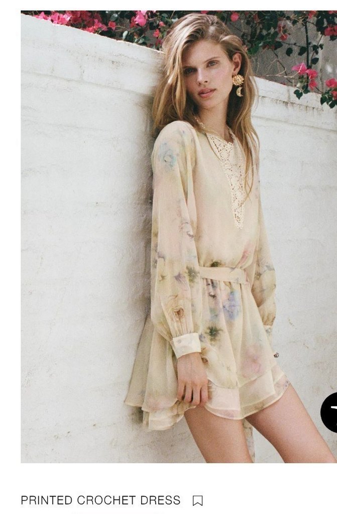 Bej Dantel Detaylı Bohem Mini Elbise - Görsel 2