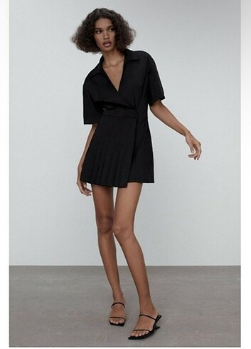 Zara Zara poplin pileli elbise