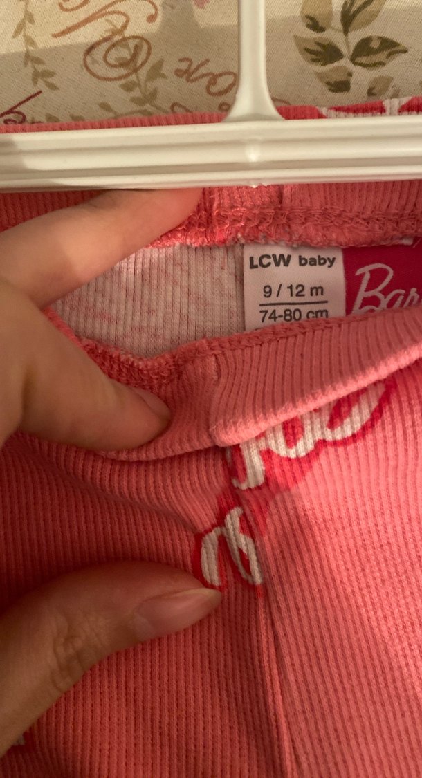 Barbie Baskılı Pembe Kız bebek Tayt - Görsel 3