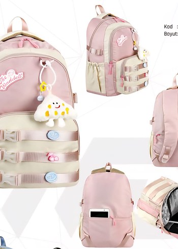 Pastel Pembe Çocuk Okul Çantası