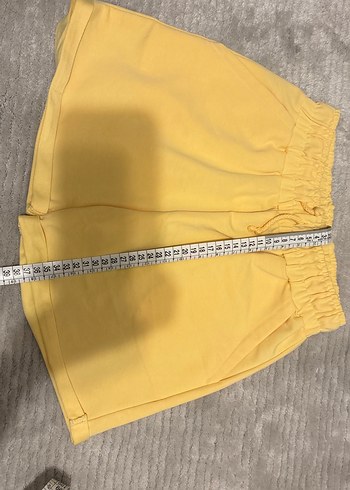 Kadın Sarı Yüksek Bel Mini Şort - Görsel 4