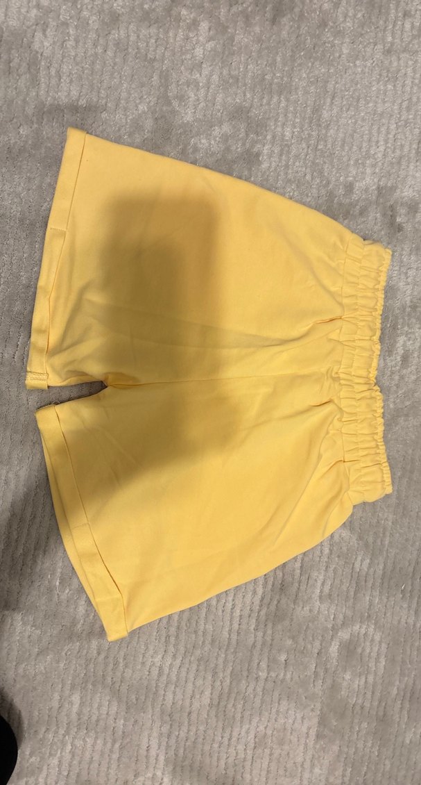 Kadın Sarı Yüksek Bel Mini Şort - Görsel 2