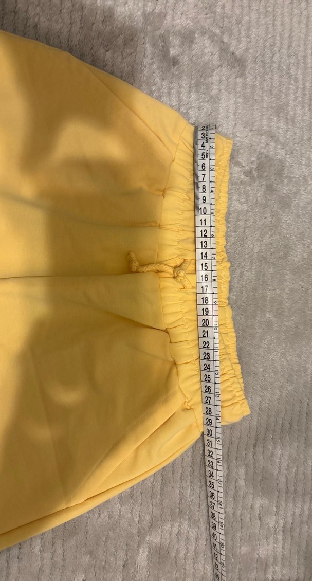 Kadın Sarı Yüksek Bel Mini Şort - Görsel 3