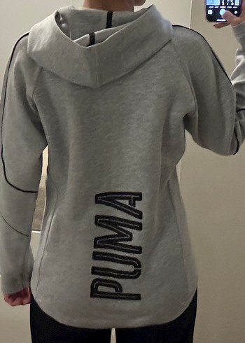 Gri Fermuarlı Kadın Spor Hırkası - Görsel 3