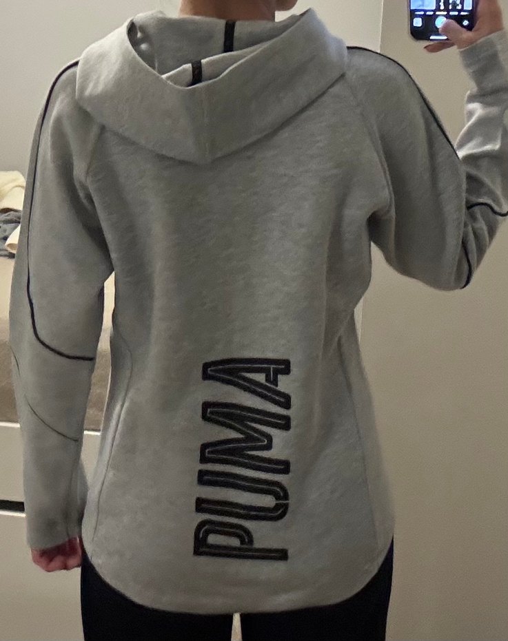 Gri Fermuarlı Kadın Spor Hırkası - Görsel 3