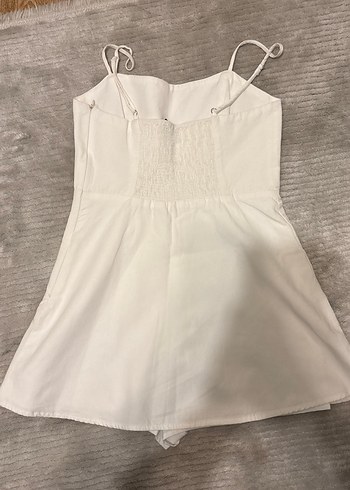 Beyaz Askılı mini elbise - Görsel 2