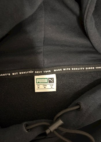 Siyah Kapüşonlu Baskılı Kadın Crop Sweatshirt - Görsel 5