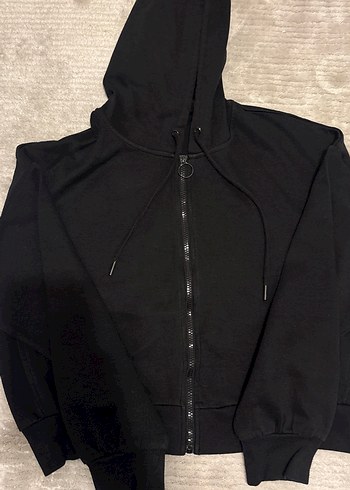 Siyah Fermuarlı Kadın Sweatshirt - Görsel 5