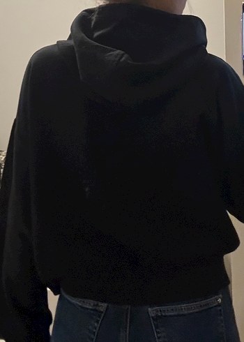 Siyah Fermuarlı Kadın Sweatshirt - Görsel 3