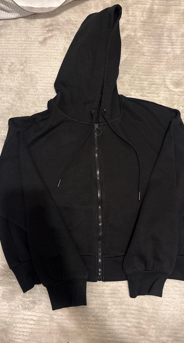 Siyah Fermuarlı Kadın Sweatshirt - Görsel 5