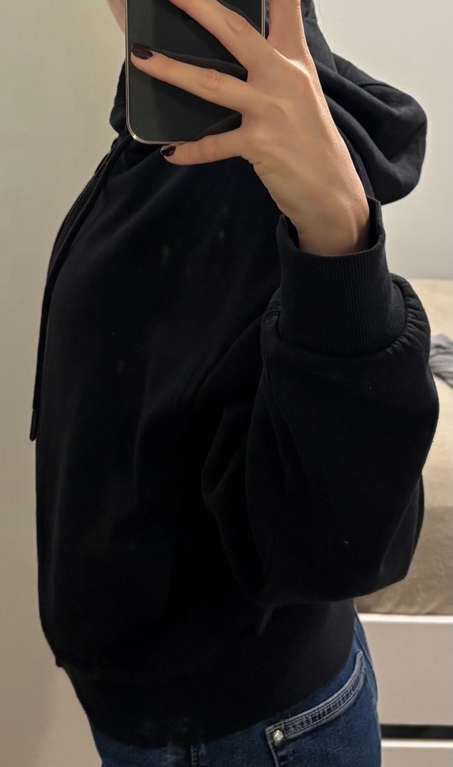 Siyah Fermuarlı Kadın Sweatshirt - Görsel 4