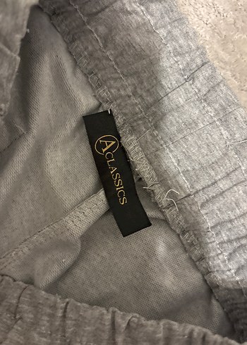 Gri penye şort - Görsel 3