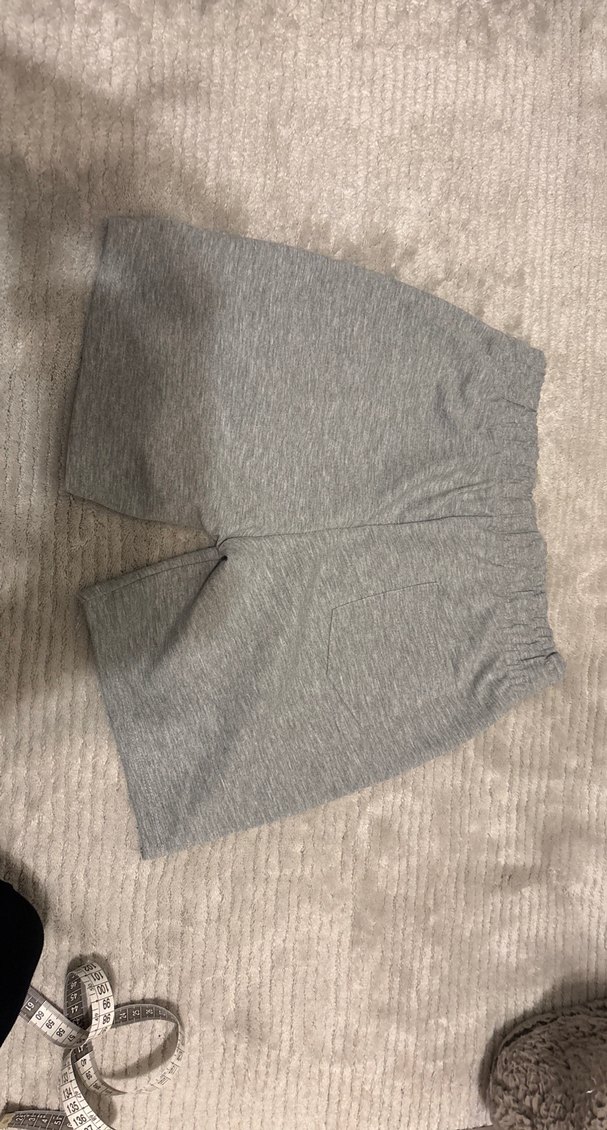 Gri penye şort - Görsel 2