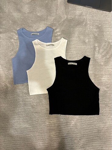 PULL & BEAR üçlü crop top set