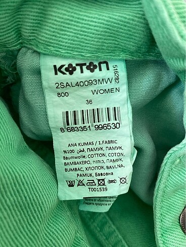 36 Beden Koton Gabardin Şort