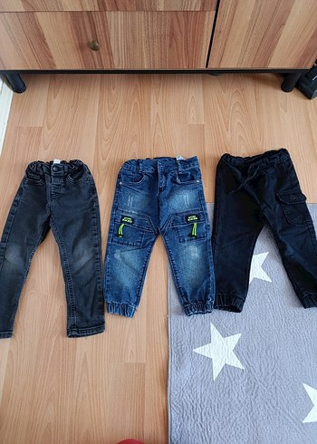 24-36 Ay Beden Erkek Çocuk Koyu Mavi Bol Kesim Kot Pantolon