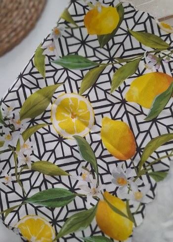 Sarı Limon Baskılı Modern Masa Runner