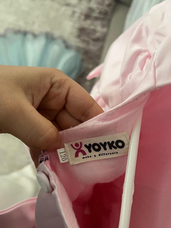 Pembe Uzun Kollu Nakışlı Kız Elbisesi - Görsel 5