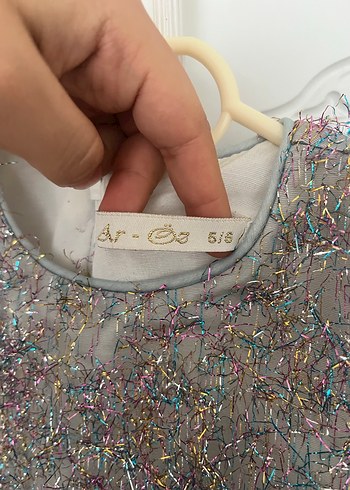 Gri Nakışlı Tül Çocuk Elbisesi - Görsel 5