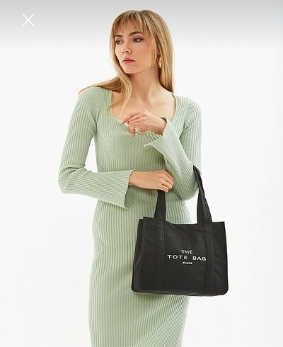 ÇIT ÇIT KAPATMALI THE TOTE İŞLEMELİ KOL VE OMUZ ÇANTASI
