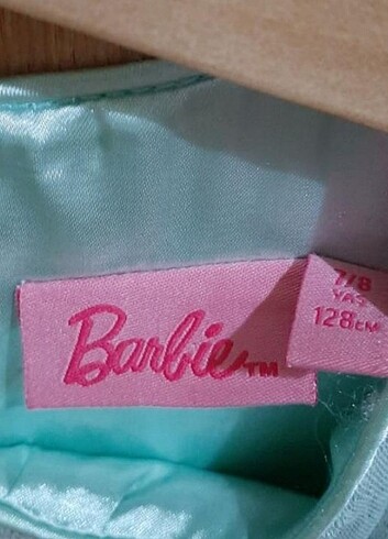 7 Yaş Beden Orjinal Barbie mint yeşili elbise 