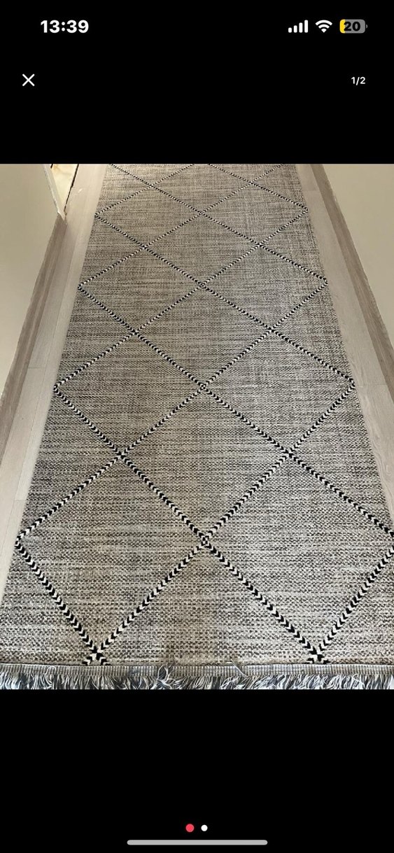 2li Gri Modern Koridor Halısı - Görsel 2