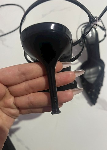 Zara taşlı topuklu ayakkabı - Görsel 7