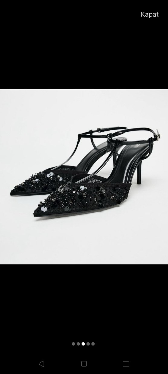 Zara taşlı topuklu ayakkabı - Görsel 2