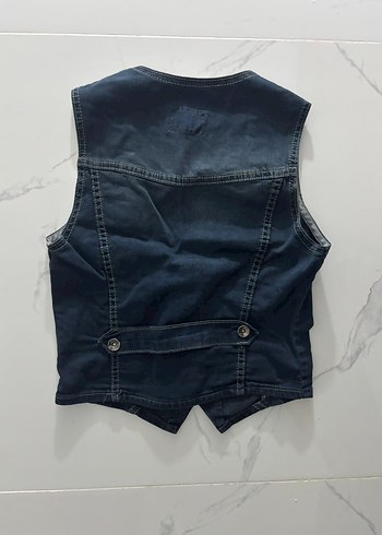 vintage denim yelek - Görsel 2