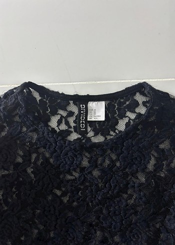 Siyah Dantelli Uzun Kollu Kadın Bluz - Görsel 2