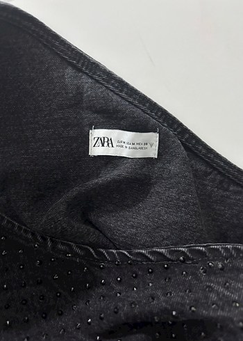zara taşlı crop büstiyer - Görsel 4