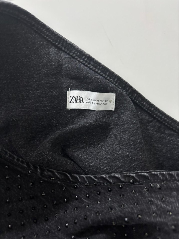 zara taşlı crop büstiyer - Görsel 4