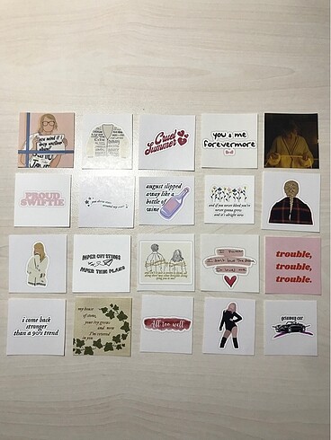 Beden 20 adet Taylor Swift Sticker Set