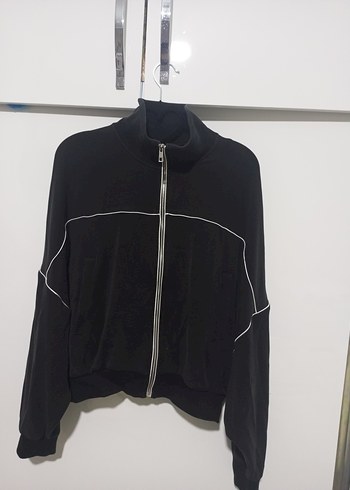 Siyah Fermuarlı Yüksek Yakalı Kadın Ceket - Görsel 4