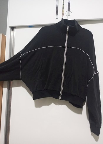 Siyah Fermuarlı Yüksek Yakalı Kadın Ceket - Görsel 8