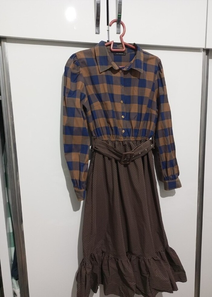 Trendyol ekose gömlek elbise  - Görsel 3