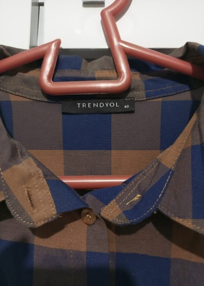 Trendyol ekose gömlek elbise  - Görsel 4