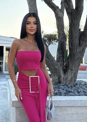 Pembe tokalı Eyyo elbise