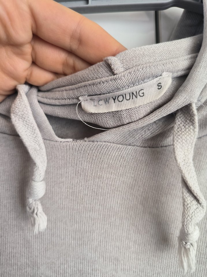 Gri Kadın Sweatshirt Kapüşonlu - Görsel 3