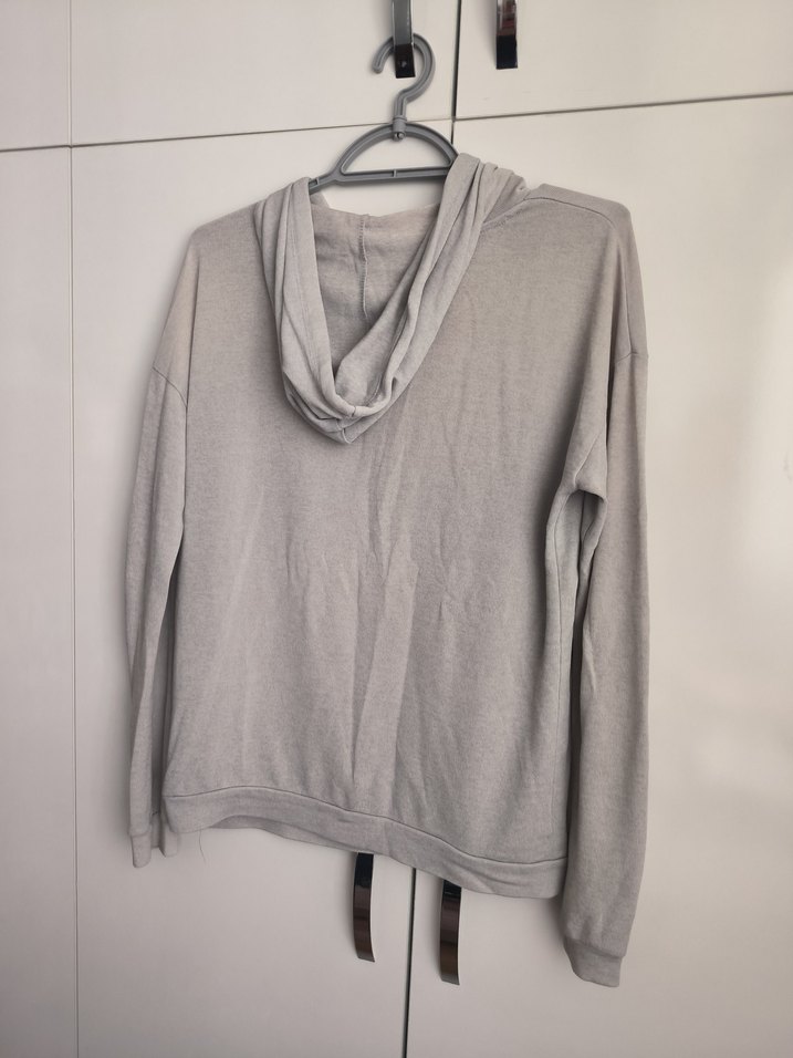 Gri Kadın Sweatshirt Kapüşonlu - Görsel 2