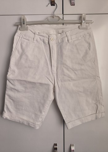 Beyaz Regular Fit  Erkek Şort - Görsel 2