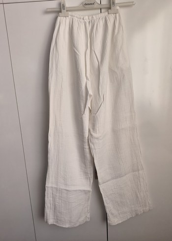 Beyaz Keten Pantolon - Görsel 2